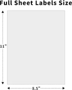8.5" x 11" Full Sheet Label Sticker Paper for Laser & Inkjet Printers,Self Adhesive Printer Paper Shipping Labels,Printable White Matte Mailing Label Stickers(1000 Sheets,1000 Labels)