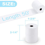 RyhamPaper 50 Rolls Thermal Receipt Paper, Thermal Paper 2 1/4" x 50' Pos Receipt Paper, Cash Register Rolls
