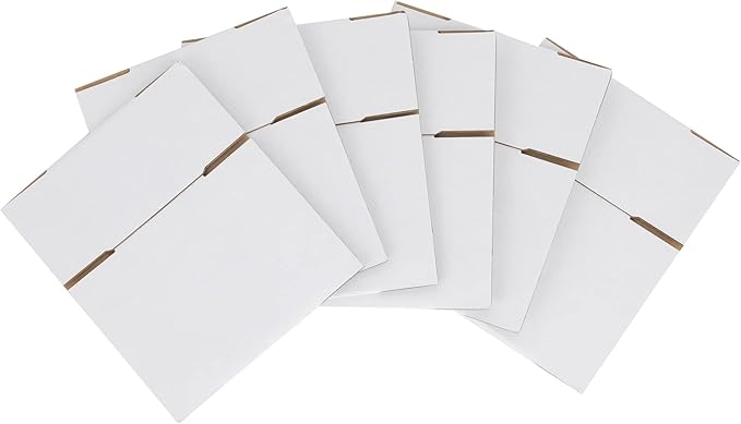 6x4x4 inches Shipping Boxes 30 Pack, Kraft Corrugated Small Cardboard Boxes for Mailing Packing, White