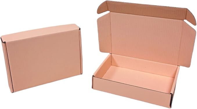 20 Pcs 14.5 x 10.6 x 2.8 inches Corrugated Cardboard Gift Boxes Recyclable Shipping Boxes for Packing Jewelry Ornament Gift Craft Packaging Supplier (Powder Pink, 14.5 x 10.6 x 2.8")