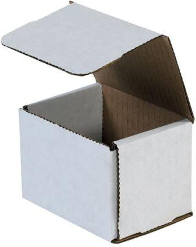 Secure Seal Shipping Boxes - 4x3x3" Mailers - White Foldable Corrugated Cardboard Packaging for Mailing, Moving, Storage, and Organizing - Strong Lightweight Foldable (Bulk 400 Pack)