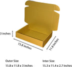 20 Pcs 15.8 x 11.8 x 3 inches Larger size Shipping Boxes for Small Business Cardboard Corrugated Mailer Boxes for Shipping Packaging Holidays Craft Gifts Giving Products (Gold, 15.8 x 11.8 x 3")