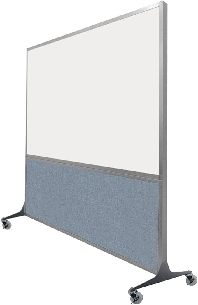 DivideWrite Mobile Whiteboard | Double Sided Dry Erase Board | Portable Office Cubicle Partition | Display for Classrooms, Conference Rooms, Meeting Areas and More | Charcoal Gray 6' Wide X 6' Tall
