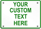 Aluminum Weatherproof Metal Sign Multiple Sizes Custom Personalized Text Here White Green Directions Horizontal Street Signs 24x18Inches