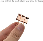 HAHIYO Binder Clips Paper Clamps Spring Steel Sturdy 0.98 inch Width 0.31 Inch Capacity No Sharp Edges Heavy Duty Tight Grip Reusable Rose Gold Metal Bright Finish for Home Office School 25 Pack