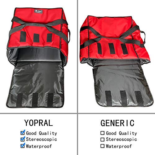 Pizza Bag,Large Thermal Pizza Delivery Bags Insulated Food Delivery Bag Moisture Free Professional Pizza Warmer Carrier Bags Hold Up to 5-16" or 4-18" (Red, 20"X20"X11")