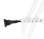 Spiral Wire Wrap, 9.84ft, 16.4ft, 33ft Spiral Cable Wrap Sleeve Hose for Computer, Power, Audio & Video Cords Stop Cord Tangle and Detangler (White, 10mm (3/8")-33ft)