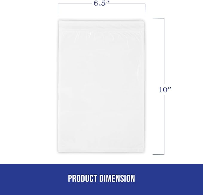 MT Products Blank Envelope Shipping Label Sleeves - 6.5" x 10" Packing Slip Pouches for Shipment/Return - Pack of 100