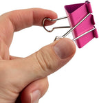 JAM PAPER Colorful Binder Clips - Large - 1 1/2 Inch (41 mm) - Pink Binderclips - 12/Pack