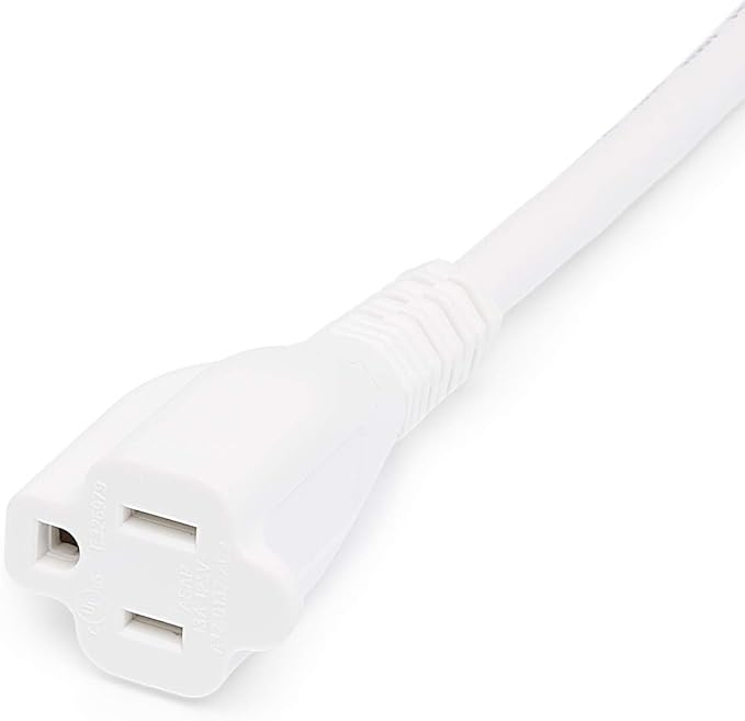 Amazon Basics Extension Cord, 10 Ft, 3 Prong Outlet Extender, Indoor Extension Cord, 13 Amps, 125V, White