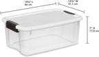 Sterilite 12-Pack Ultra Latching Box, Storage Bins with Lids, Clear Plastic, 18 Quart - Heavy-Duty Organizing Containers for Closet, Bathroom, and Office