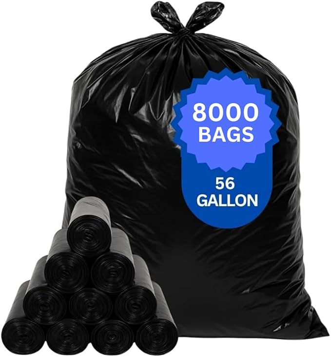 Black LDPE Coreless Trash Bags - 1 Pallet of 80 Cases, 8000 Bags Total - 43"x47" - 1.3 mil - Black - 434713MBLKLDTL - AssurePak
