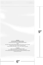 iMailer - 1000 Count - 6" x 9" Small Clear Poly Bags with Suffocation Warning Self Seal 1.6 Mil for Clothing, Bakery, Gifts - Resealable Adhesive, Not Strong