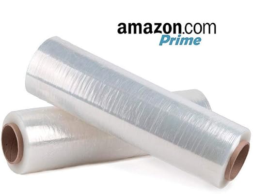 APQ 4 Rolls of Blown Hand Stretch Film 15" x 2000'. Clear Hand Stretch Wrap, 60 Gauge. Tear Resistant Residue Free Film for Moving, Shipping, Wrapping. Industrial Grade Pallet Shrink Wrap Film.