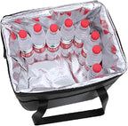 NZ home XXL Insulated Cooler Bag and Food Warmer for Delivery & Grocery Shopping with Zippered Top, Black (1 pack)