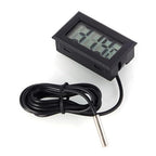 Black Digital LCD Thermometer Temperature Monitor with External Probe for Fridge Freezer Refrigerator Aquarium (Fahrenheit) (6pcs)