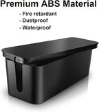 DUNCHATY 3 Pack Cable Organizer Box with Large, Medium, Small Cord Hider Box Safe ABS Material for Cover and Hide TV Wires, Computer, Router, USB Hub and Under Desk Power Strip&Cords