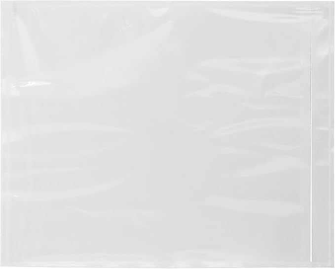 100 Count 9.5" x 12" Shipping Label Envelopes, Clear Packing List Pouches with Self-Adhesive Back, Top Loading for Shipping Labels Sleeves, for Packing Slips, Labels Invoices & Paperwork. GPI