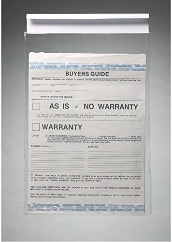 Generic Clip-On Window Form Holders - 9" x 13" Clear Pouch Form Holders for Car Dealership - Convenient Document Display Solution - Pack of 100