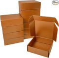 15 Pcs 6 x 6 x 2 inches Corrugated Cardboard Gift Boxes Recyclable Shipping Boxes for Mailing & Holidays, Wedding, Birthday, Gifts Packaging (Copper, 6 x 6 x 2")