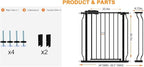 Wide Baby Gate for Stairs Doorways 30" Tall 34 to 38.5 Inch Wide Pressure Mounted Baby Gate Walk Through Child Gates for Kids or Pets Indoor Safety Gates