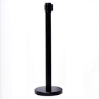 VIP Crowd Control Retractable Belt Queue Safety Stanchion Barrier Set, 36" Ht, 78" Blue Belt (2 Posts)