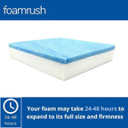 FoamRush 7" x 24" x 27" Gel Memory Foam Bench Cushion Replacement Medium Firm (Upholstery Foam, Rubber Padding, Seat Replacement, Upholstery Sheet, Couch, Sofa Cushion, Mattress) Made in USA