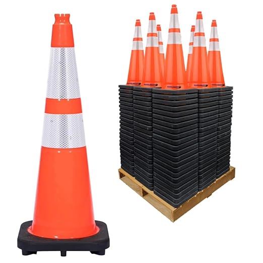 380 Pack 28" Inch Orange Traffic Safety Cones with Dual Reflective Collars - High Visibility Industrial Pylons Traffic Cones for Road, Parking Lots, Driving, Construction