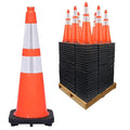 24 Pack 28" Inch Orange Traffic Safety Cones with Dual Reflective Collars - High Visibility Industrial Pylons Traffic Cones for Road, Parking Lots, Driving, Construction