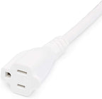 Amazon Basics Extension Cord, 15 Ft, 3 Prong Outlet Extender, Indoor Extension Cord, 13 Amps, 125V, White