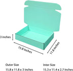 20 Pcs 15.8 x 11.8 x 3 inches Larger size Shipping Boxes for Small Business Cardboard Corrugated Mailer Boxes for Shipping Packaging Holidays Craft Gifts Giving Products (Mint green, 15.8 x 11.8 x 3")