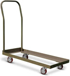 TentandTable Tan Folding Chair Cart Rolling Push Dolly, Commercial Grade Steel Frame, Storage Capacity 50 Chairs