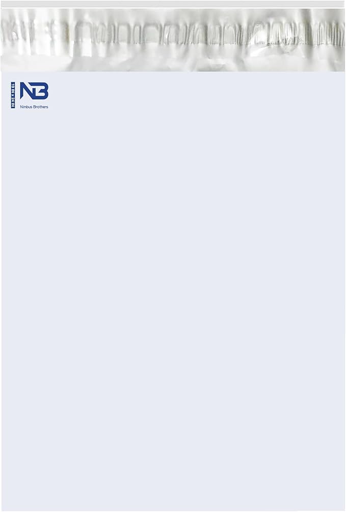 NB 19x24 Inch – 100 Pcs White Poly Mailers Strong Adhesive Self-Seal Shipping Envelopes, Tear & Water Resistant Packaging for E-Commerce and Small Business