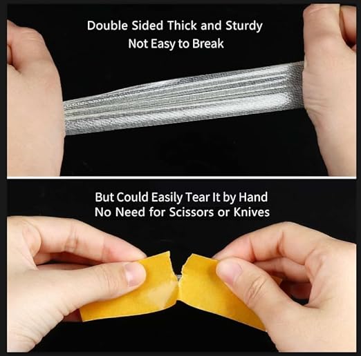 2Pack Double Sided Tape Heavy Duty, 1.18" x 66FT (132FT Total), Universal High Tack Strong Wall Adhesive with Fiberglass Mesh, Super Sticky Resistente Clear Tape, Easy Use Mounting Tape