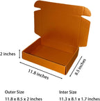 50 Pcs 11.8 x 8.5 x 2 inches Large Size Corrugated Cardboard Gift Boxes Recyclable Shipping Boxes for Packing Jewelry Ornament Gift Craft Packaging Supplier (Copper, 11.8 x 8.5 x 2")
