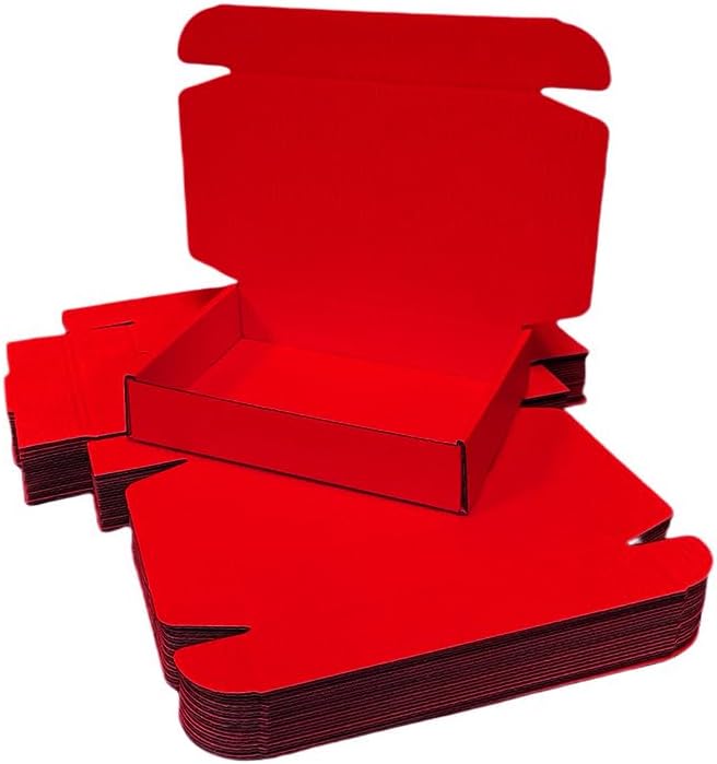 30 Pcs 9.8 x 7.9 x 2.8 inches Shipping Boxes for Small Business Cardboard Corrugated Mailer Boxes for Shipping Packaging Holidays Craft Gifts Giving Products (Red, 9.8 x 7.9 x 2.8")