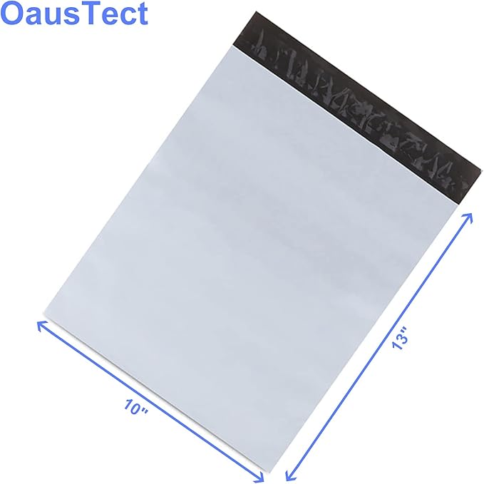 OausTect White Poly Mailers 10X13 inches,500 Pack Shipping Bags with Strong Self-sealing Adhesive Waterproof and Tear Proof for Clothing,Books