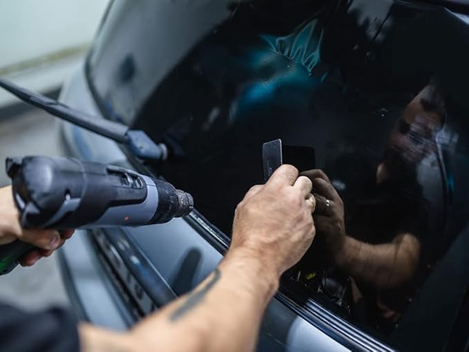Rvinyl Window Tint Kit Compatible with Dodge Caravan 2001-2007 - Windshield Strip Visor - 5%