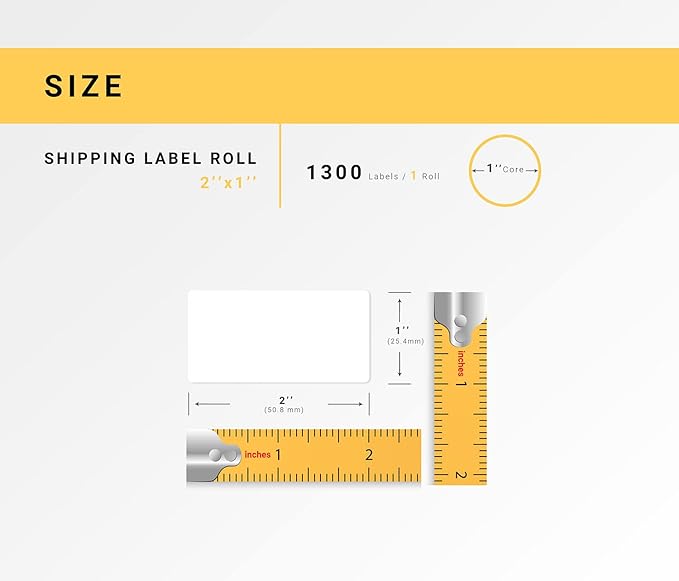 HOUSELABELS 2" x 1" Barcode Labels in Polypropylene Compatible with Zebra and Rollo Printers, 6 Rolls / 1,300 Labels per Roll