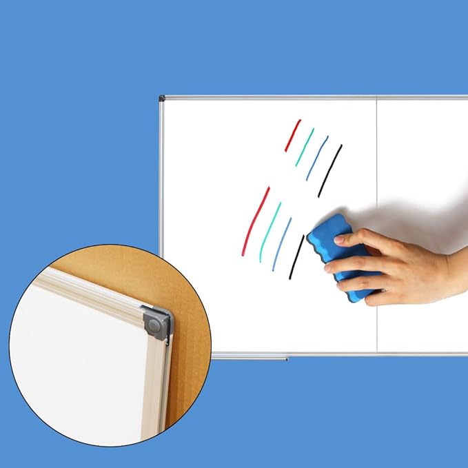 Giant Magnetic Whiteboard 72 x 36 Inch, Foldable Extra Large Dry Erase White Board with Pen Tray, Big Aluminum Frame Folding Message Presentation Board for Wall