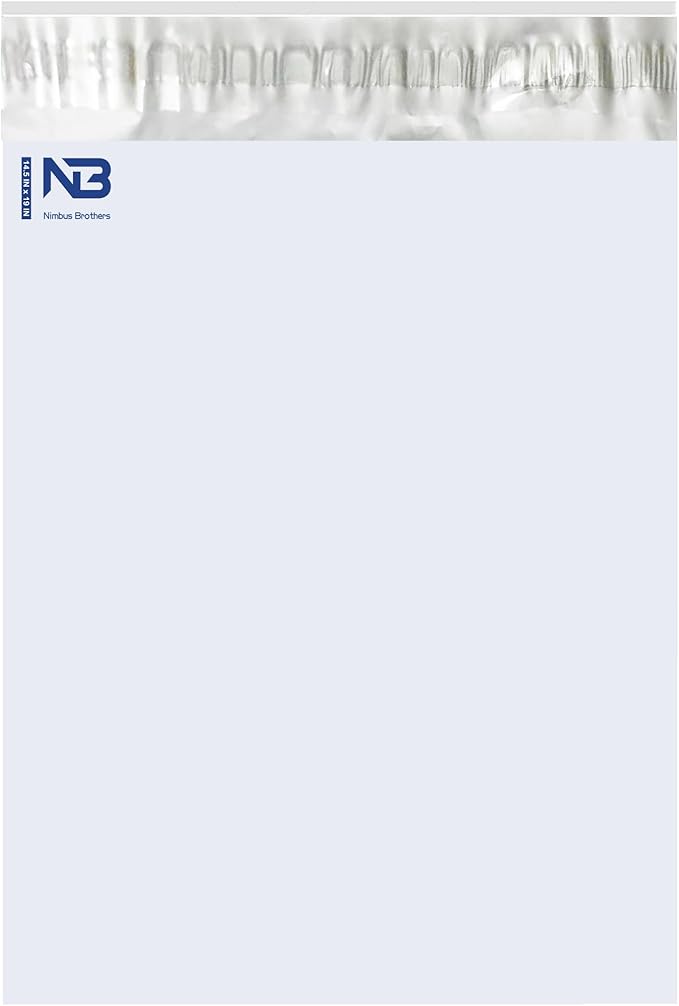 NB 14.5x19 Inch – 500 Pcs White Poly Mailers Strong Adhesive Self-Seal Shipping Envelopes, Tear & Water Resistant Packaging for E-Commerce and Small Business
