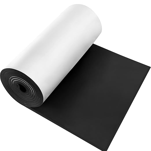 Adhesive Foam Padding Roll Closed Cell Sponge Neoprene Insulation Board Foam Sheet Pad with Sticky Back for Anti Vibration, Anti-Slip, DIY Crafts, Gaskets, Cosplay, Costume(12x118x1/2 inch)