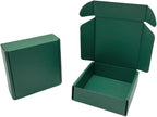 15 Pcs 6 x 6 x 2 inches Corrugated Cardboard Gift Boxes Recyclable Shipping Boxes for Mailing & Holidays, Wedding, Birthday, Gifts Packaging (Hunter Green, 6 x 6 x 2")