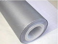 F & B LED LIGHTS Silver 3D Carbon Fiber Film Twill Weave Vinyl Sheet Roll Wrap (120" X 60", Silver)