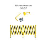 Trafford Industrial Expandable Metal Barricade, 16 Feet, Red and White, Mobile Safety Barrier Gate, Retractable Traffic Fence