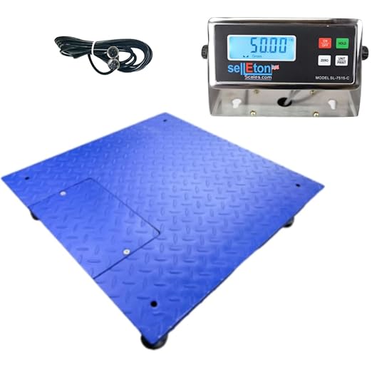 SellEton SL-700-2x2-2.5K 24" x 24" (2' x 2') Industrial Floor Scale with Capacity of 2,500 lbs 0.5 lb - Blue