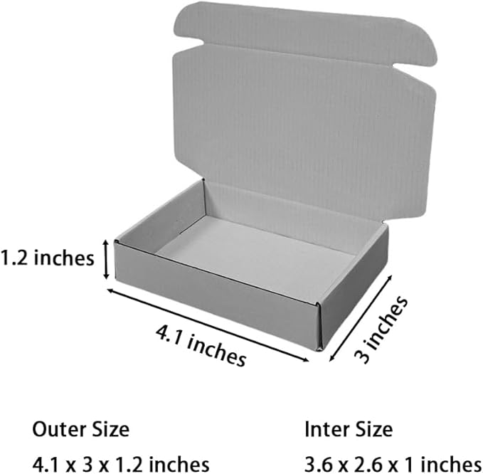 50 Pcs Mini Size Shipping Boxes for Small Business Cardboard Corrugated Mailer Boxes for Shipping Packaging Holidays Craft Gifts Giving Products (Gray, 4.1 x 3 x 1.2")