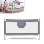 MBQMBSS 58'' L x 26.7" H Bed Rail for Toddlers, Baby Bed Rails Guard for Toddlers, Height Adjustable Rail Fit for Side of King Size Queen Full Bed, Bed Rails for Kids with Child Lock & Y-Shaped Strap