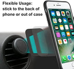 SALEX Replacement Metal Plates Set 16 Pack for Magnetic Car Phone Holders, Wall, Air Vent Mounts, Cases, Magnets. Kit of 8 Black Round and 8 Rectangular Iron Discs Without Holes. 3M Adhesive Backing