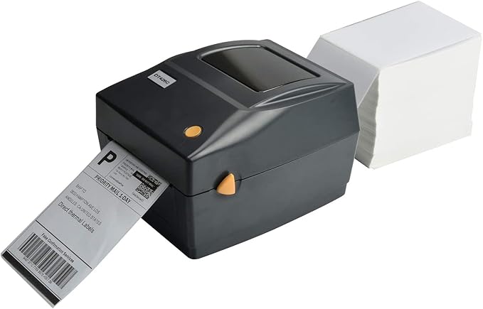 FungLam 4" x 6" Direct Thermal Shipping Labels - Pack of 500 Fanfold Labels - White Perforated, Permanent-Adhesive, Compatible Zebra & Rollo Thermal Label Printer